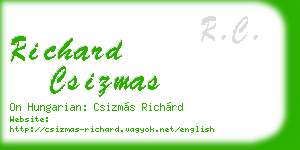 richard csizmas business card