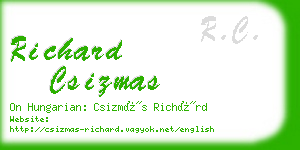 richard csizmas business card